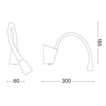 Ideal Lux - Flexible kleine LED-Leuchte GOOSE LED/3W/230V CRI 90 weiß