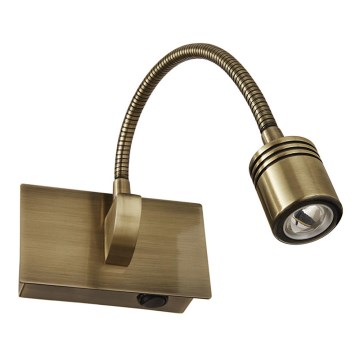 Ideal Lux - Flexible LED-Wandleuchte DYNAMO LED/3,5W/230V CRI 90 bronzefarben