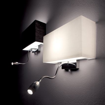 Ideal Lux - Flexible LED-Wandleuchte HOTEL 1xE27/60W + LED/1,5W/230V