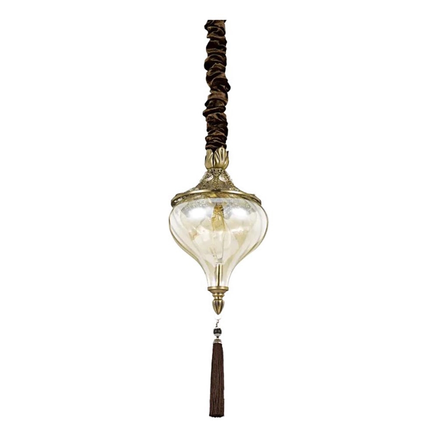 Ideal Lux - Hängeleuchte an Kette HAREM 1xE27/42W/230V d 16,5 cm Messing