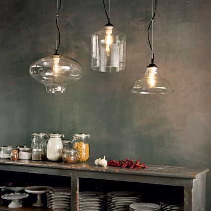 Ideal Lux - Hängeleuchte BISTRO 1xE27/60W/230V d 24 cm rauchig