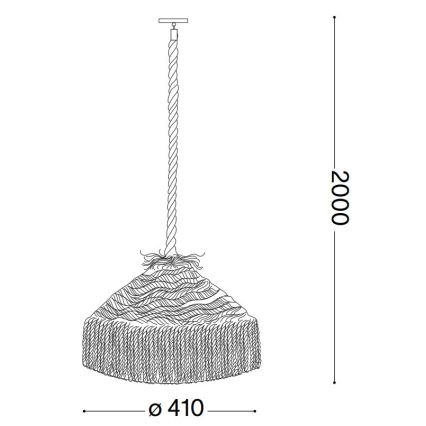 Ideal Lux - Hängeleuchte CANAPA 1xE27/15W/230V d 41 cm braun