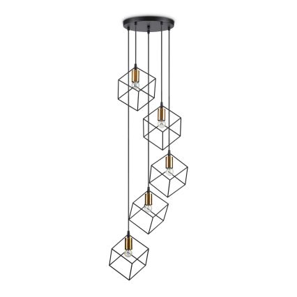 Ideal Lux - Hängeleuchte ICE 5xE27/60W/230V d 50 cm schwarz