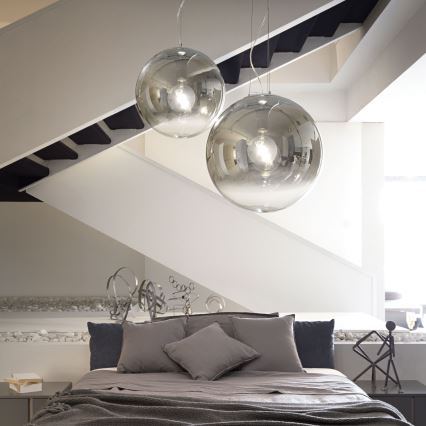 Ideal Lux - Hängeleuchte MAPA 1xE27/42W/230V d 20 cm grau/rauchig