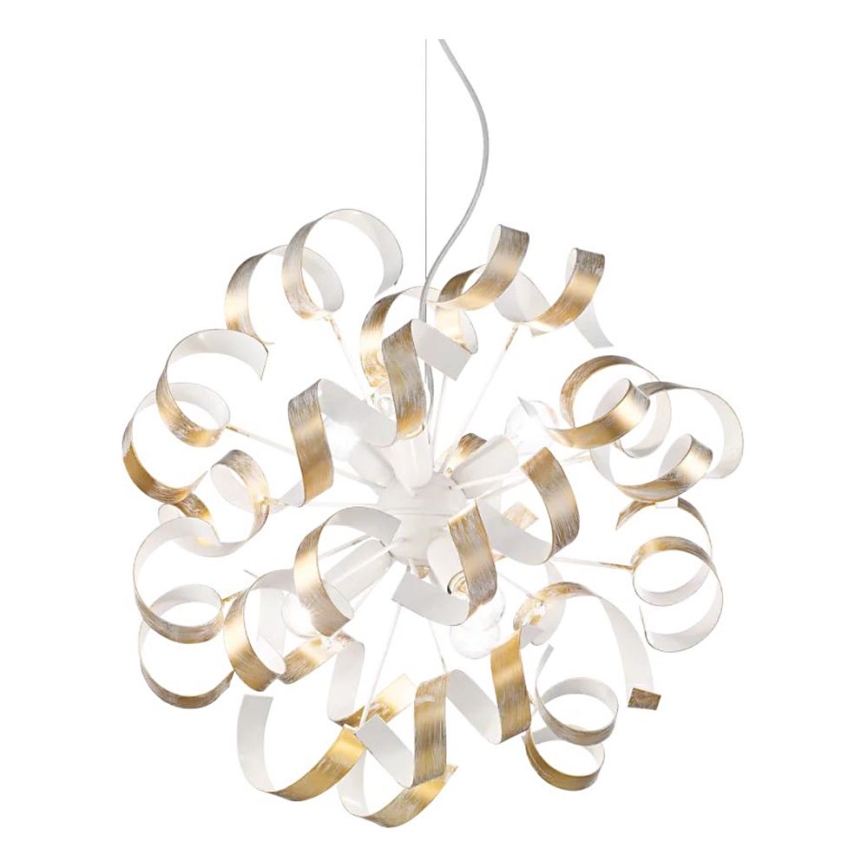 Ideal Lux - Hängeleuchte VORTEX 6xE14/40W/230V d 53 cm golden/Patina
