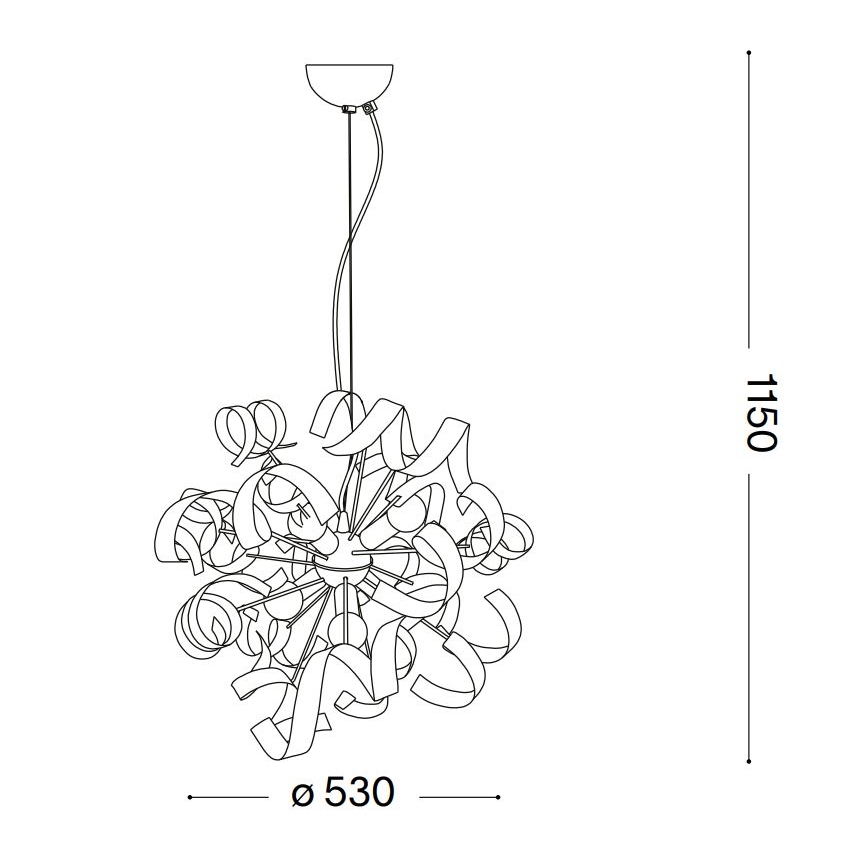 Ideal Lux - Hängeleuchte VORTEX 6xE14/40W/230V d 53 cm golden/Patina