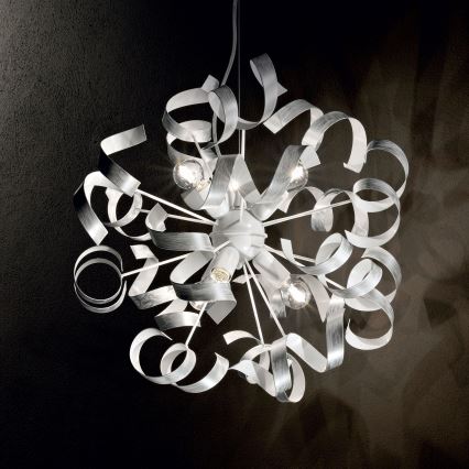 Ideal Lux - Hängeleuchte VORTEX 6xE14/40W/230V d 53 cm silbern/Patina