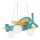 Ideal Lux - Kinder-Hängeleuchte AVION 3xE27/28W/230V blau