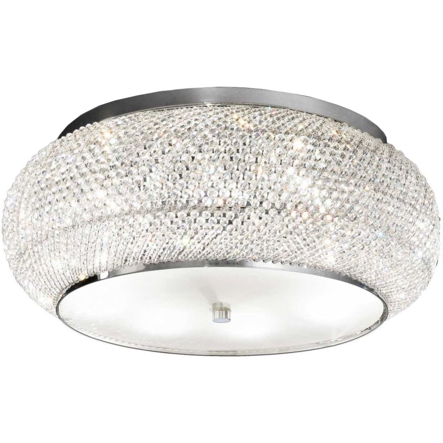 Ideal Lux - Kristall-Deckenleuchte PASHA 10xE14/40W/230V d 55 glänzendes Chrom