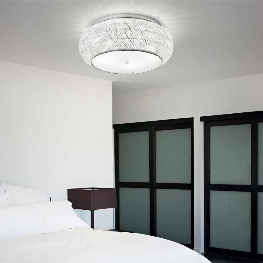 Ideal Lux - Kristall-Deckenleuchte PASHA 10xE14/40W/230V d 55 glänzendes Chrom