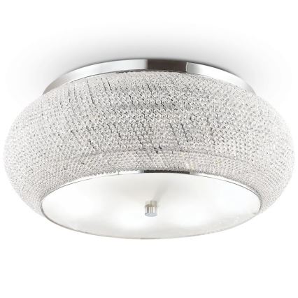 Ideal Lux - Kristall-Deckenleuchte PASHA 14xE14/40W/230V d 65 glänzendes Chrom