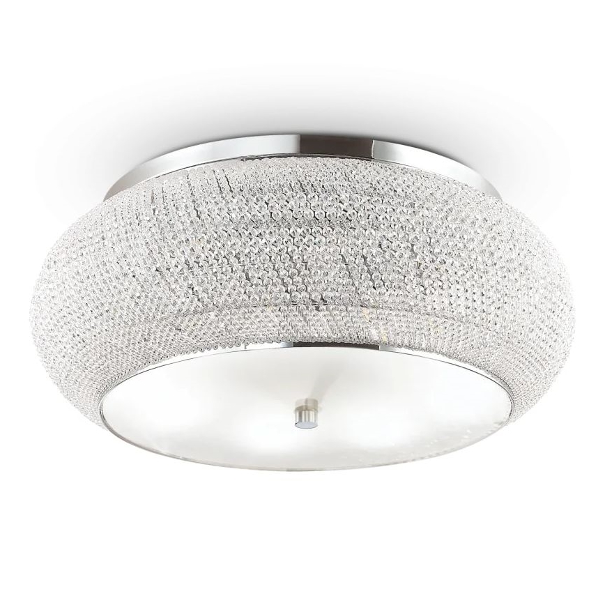 Ideal Lux - Kristall-Deckenleuchte PASHA 14xE14/40W/230V d 65 glänzendes Chrom