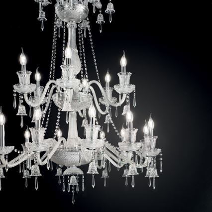 Ideal Lux - Kristall-Kronleuchter an Kette REDENTORE 18xE14/40W/230V d 102 cm klar
