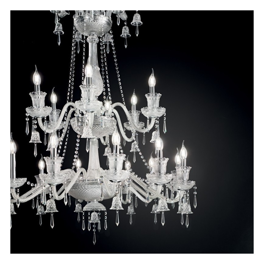 Ideal Lux - Kristall-Kronleuchter an Kette REDENTORE 18xE14/40W/230V d 102 cm klar