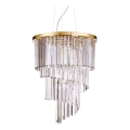 Ideal Lux - Kristall-Kronleuchter CARLTON 12xE14/40W/230V d 50 cm golden