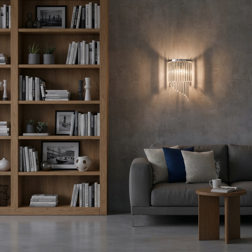 Ideal Lux - Kristall-Wandleuchte CARLTON 3xE14/40W/230V glänzendes Chrom