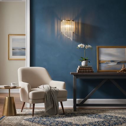 Ideal Lux - Kristall-Wandleuchte CARLTON 3xE14/40W/230V golden