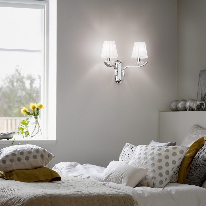Ideal Lux - Kristall-Wandleuchte PEGASO 2xE14/28W/230V polierter Chrom