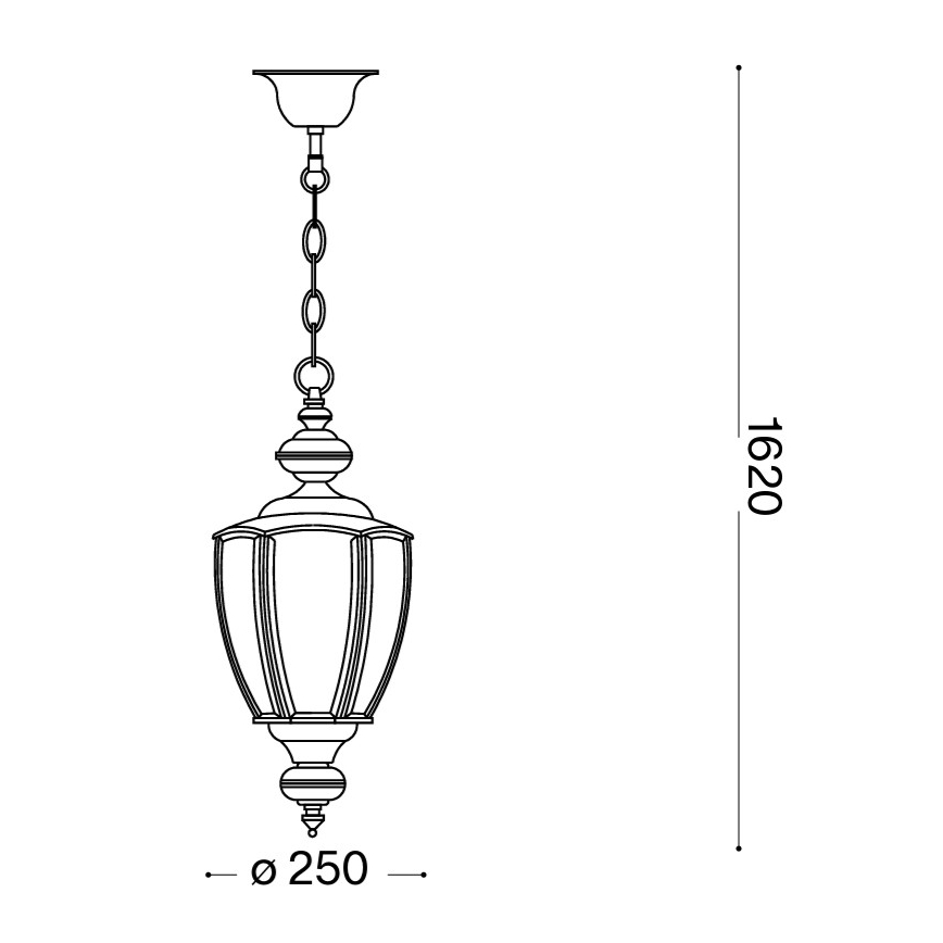 Ideal Lux - Kronleuchter an Kette 1xE27/60W/230V Ø 25 cm Bronze