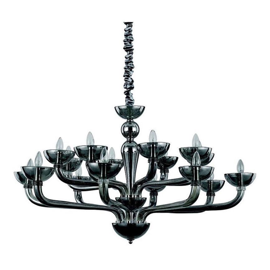 Ideal Lux - Kronleuchter an Kette CASANOVA 16xE14/40W/230V d 120 cm grau