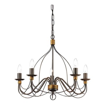 Ideal Lux - Kronleuchter an Kette CORTE 5xE14/40W/230V d 54 cm kupfern