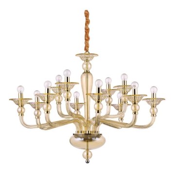 Ideal Lux - Kronleuchter an Kette DANIELI 12xE14/40W/230V d 94 cm Messing