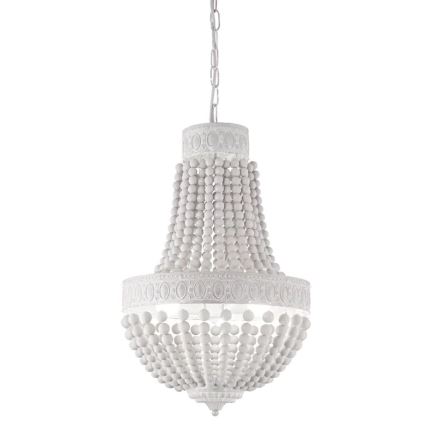 Ideal Lux - Kronleuchter an Kette MONET 5xE14/40W/230V d 40 cm Hanf/weiß