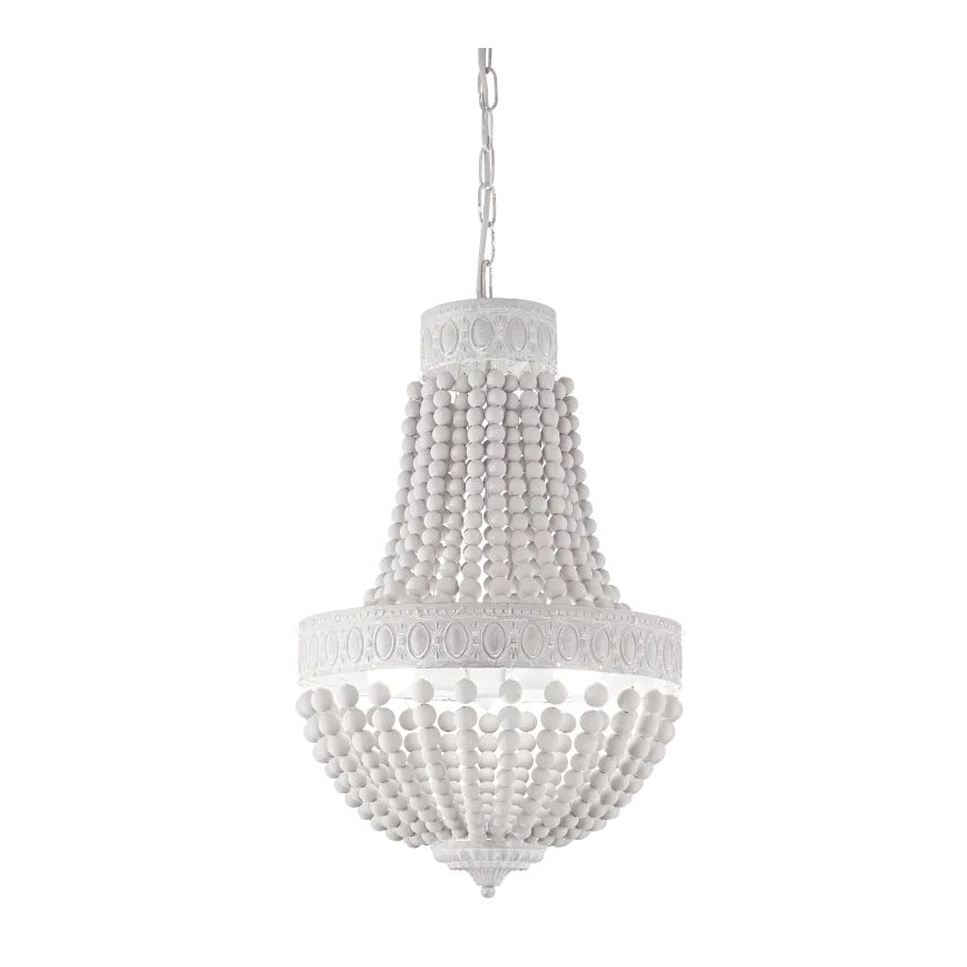 Ideal Lux - Kronleuchter an Kette MONET 5xE14/40W/230V d 40 cm Hanf/weiß