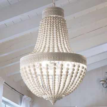 Ideal Lux - Kronleuchter an Kette MONET 6xE14/40W/230V d 50 cm Hanf/weiß
