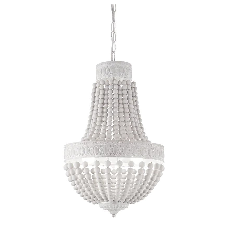 Ideal Lux - Kronleuchter an Kette MONET 6xE14/40W/230V d 50 cm Hanf/weiß