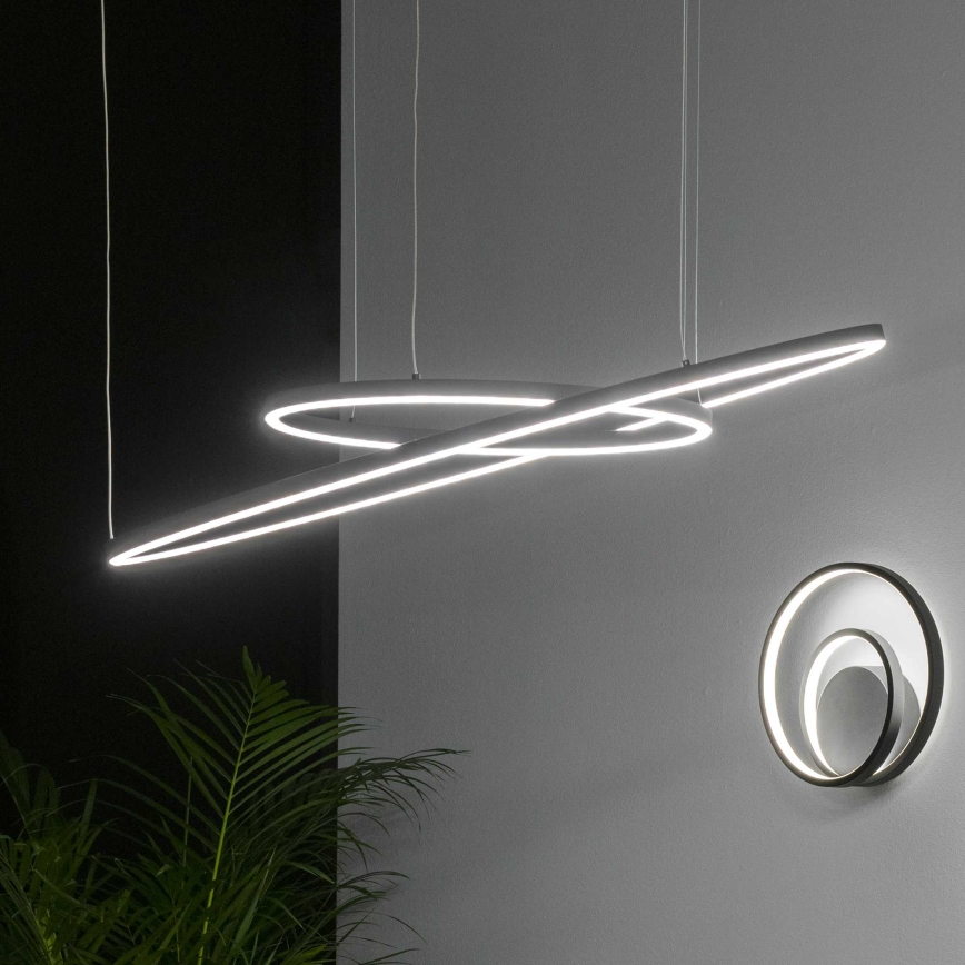 Ideal Lux - Lampadario LED a sospensione con cavo ORACLE SLIM LED/37W/230V 3000K CRI 90 Ø 70 cm nero