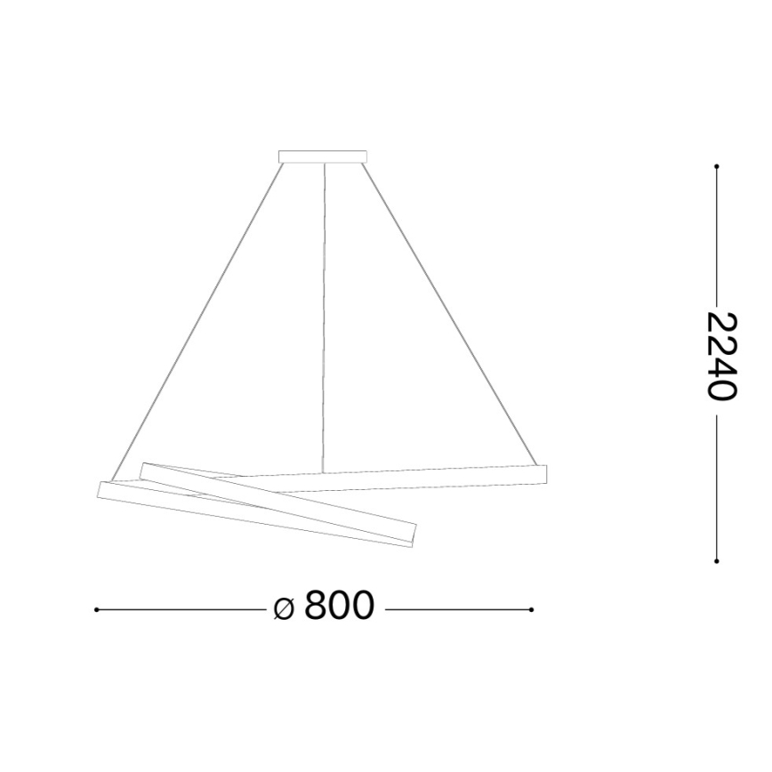 Ideal Lux - Lampadario a sospensione LED dimmerabile con cavo OZ LED/55W/230V Ø 80 cm CRI 90 nero