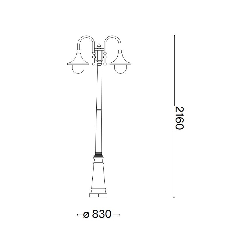 Ideal Lux - Lampada da esterno CIMA 2xE27/52W/230V 216 cm IP43 patina