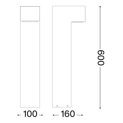Ideal Lux - Lampada da esterno SIRIO 1xGX53/9W/230V 60 cm IP65 marrone