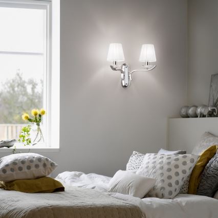 Ideal Lux - Lampada da parete in cristallo PEGASO 2xE14/28W/230V cromo lucido