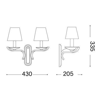 Ideal Lux - Lampada da parete in cristallo PEGASO 2xE14/28W/230V cromo lucido