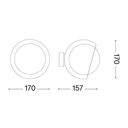 Ideal Lux - Lampada da parete LED BLOOM 1xE27/42W/230V nera