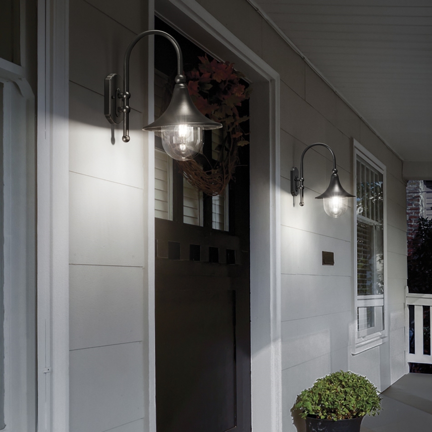 Ideal Lux - Lampada da parete per esterni CIMA 1xE27/52W/230V IP43 antracite