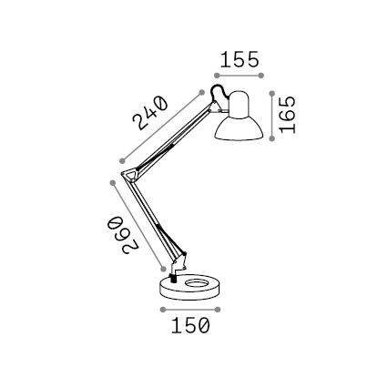 Ideal Lux - Lampada da tavolo 1xE27/42W/230V nera