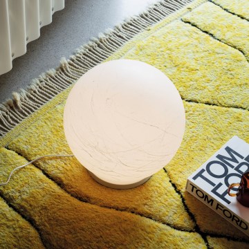 Ideal Lux - Lampada da tavolo CARTA 1xE27/25W/230V diametro 40 cm bianco