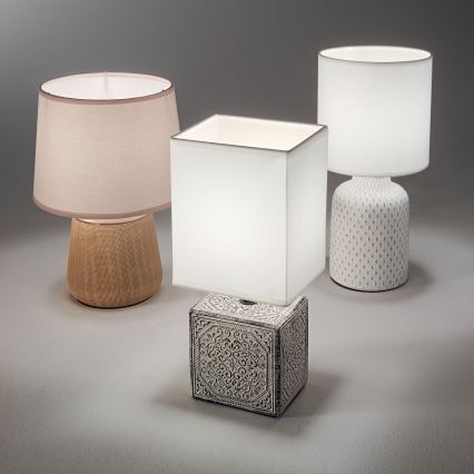 Ideal Lux - Lampada da tavolo KALI 1xE14/40W/230V ceramiche/color crema/beige