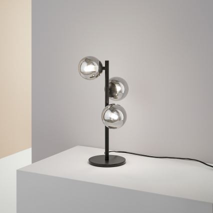 Ideal Lux - Lampada da tavolo LED PERLAGE 3xG9/3W/230V nero/nero fumé