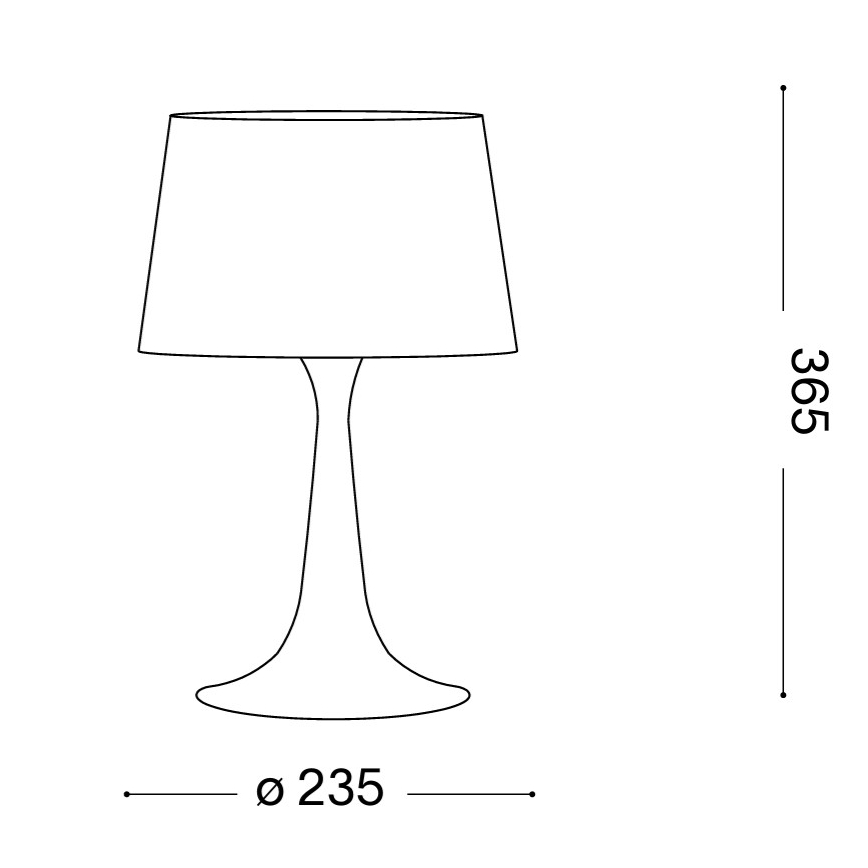 Ideal Lux - Lampada da tavolo LONDON 1xE27/60W/230V bianca