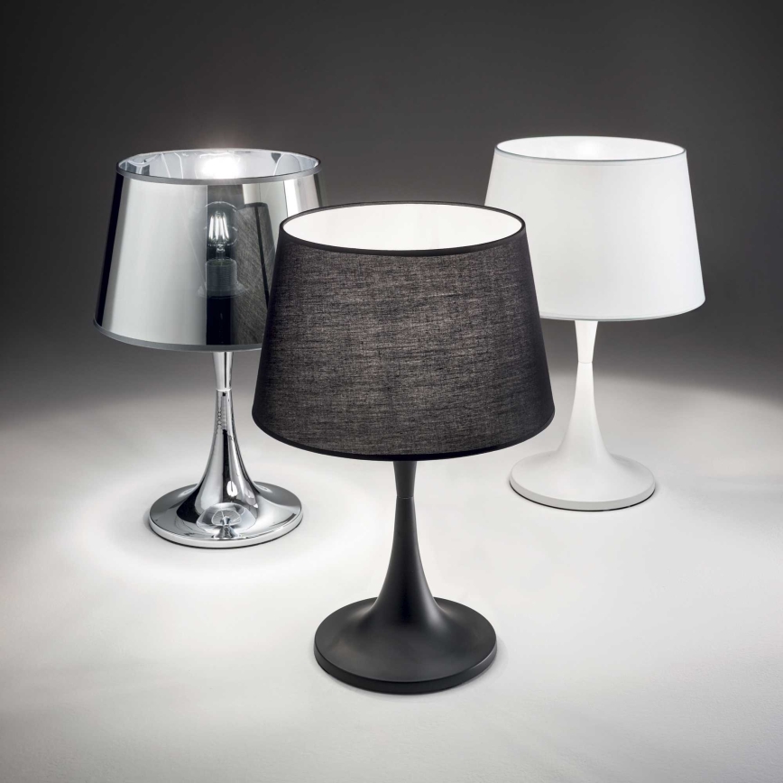 Ideal Lux - Lampada da tavolo LONDON 1xE27/60W/230V cromo lucido