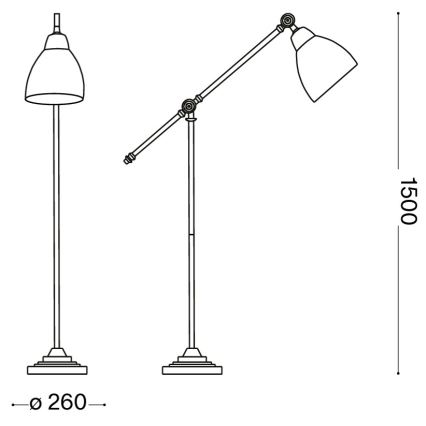 Ideal Lux - Lampada da terra 1xE27/60W/230V