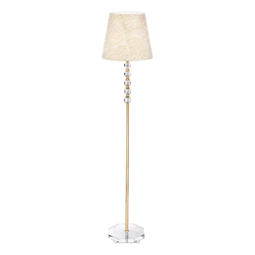 Ideal Lux - Lampada da terra di cristallo QUEEN 1xE27/60W/230V oro
