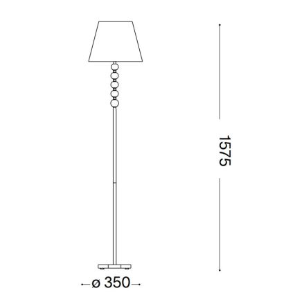 Ideal Lux - Lampada da terra di cristallo QUEEN 1xE27/60W/230V oro