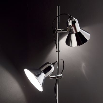 Ideal Lux - Lampada da terra POLLY 2xE27/60W/230V in cromo lucido
