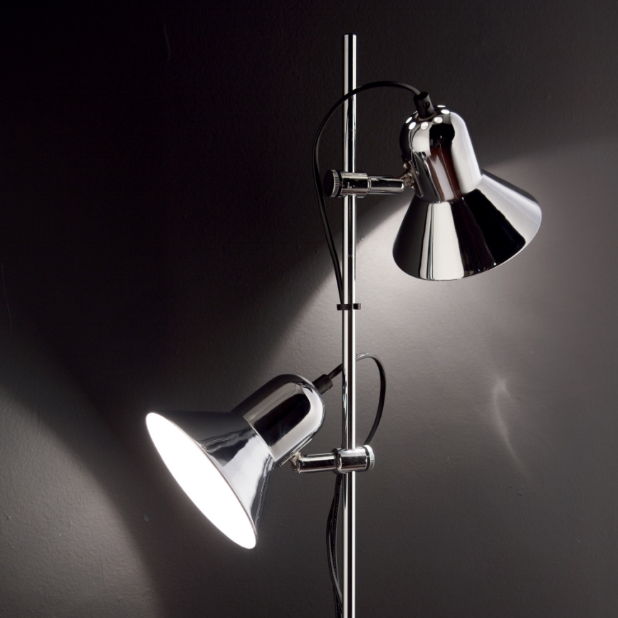 Ideal Lux - Lampada da terra POLLY 2xE27/60W/230V in cromo lucido