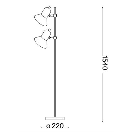 Ideal Lux - Lampada da terra POLLY 2xE27/60W/230V in cromo lucido